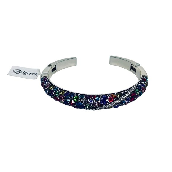 Brighton Trust Your Journey Silver Tone Double Hinged Cuff Bracelet (5942) - Picture 5 of 7